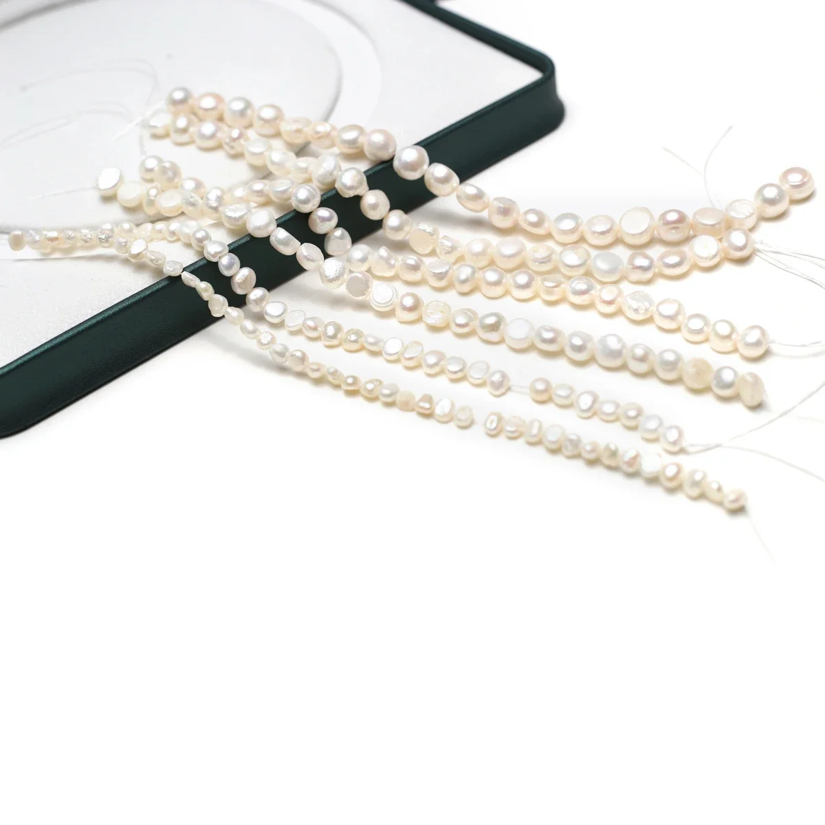 100% لؤلؤ حقيقي للمياه العذبة الطبيعية الأبيض لؤلؤ مستدير فضفاض تباعد الخرز لصنع المجوهرات عقد دي اي واي أقراط سوار #6