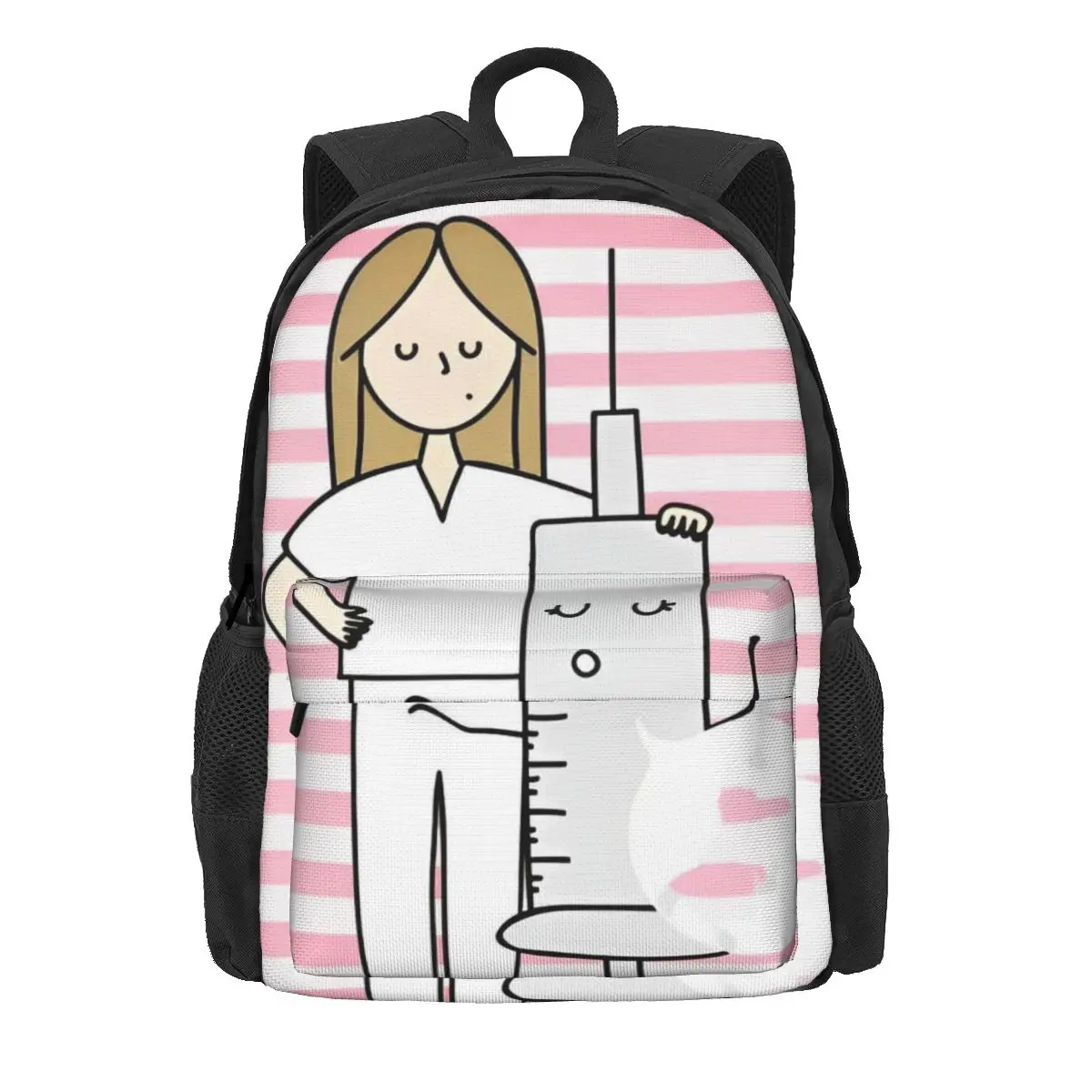 Enfermeras Cartoon Backpack para crianças, bolsa de escola, médico, enfermeira, médico, laptop, ombro, meninos, meninas, mulheres