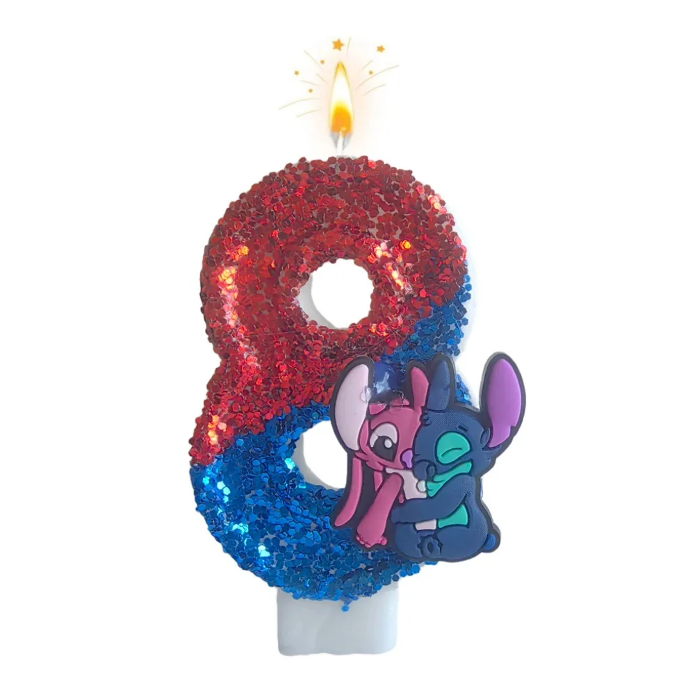 غرزة الترتر الشموع الرقمية حفلة عيد ميلاد كعكة الديكور المساعدة