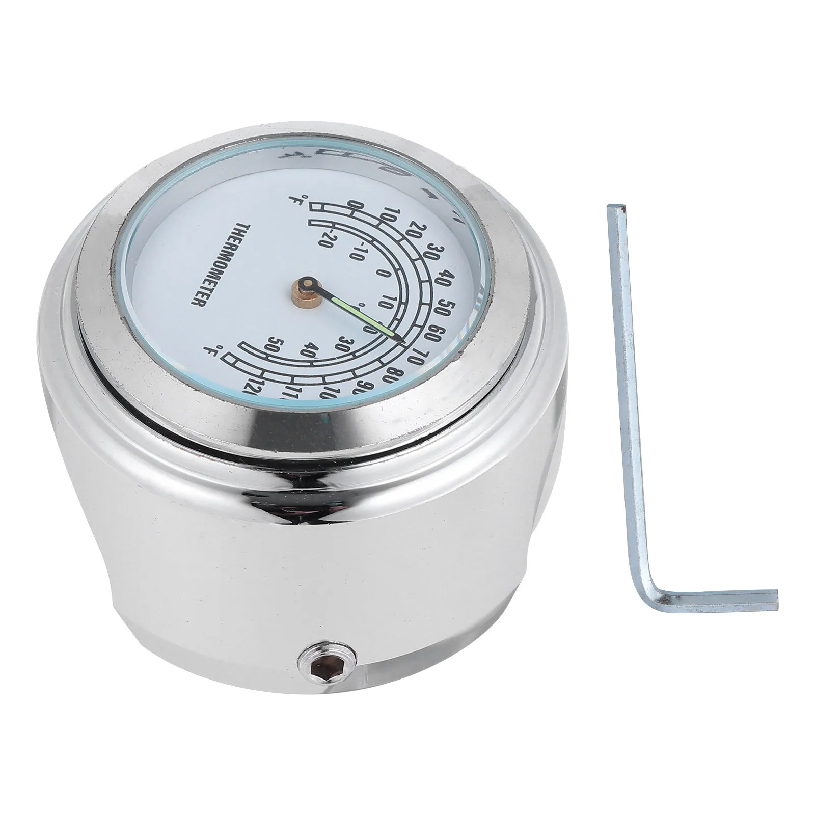 Aluminum Alloy Waterproof Handlebar Mount Thermometer for Motorcycle Motorbike Shock Resistant Corrosion Proof Glossy