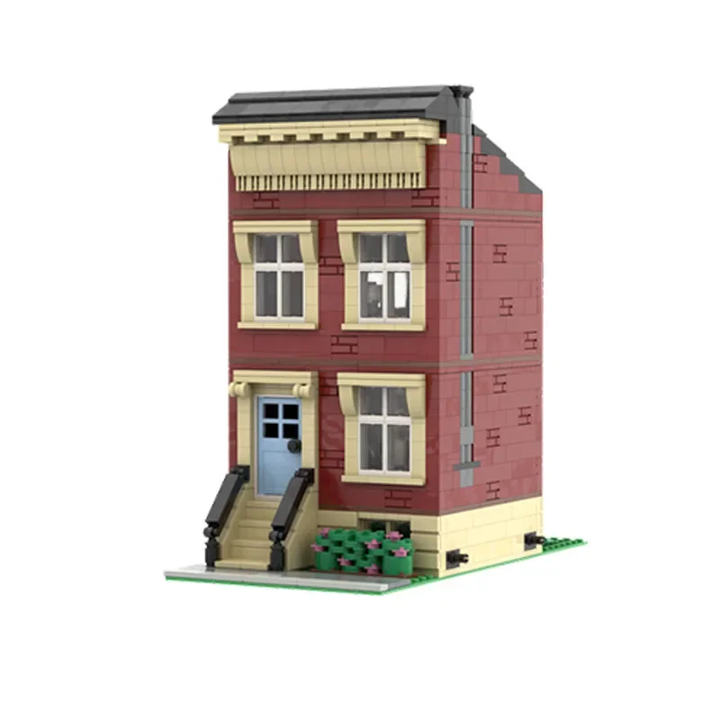 Popular Street View Model MOC Building Bricks American Style Villa Modular Technology Gifts Holiday Assemble Children Toys Suit