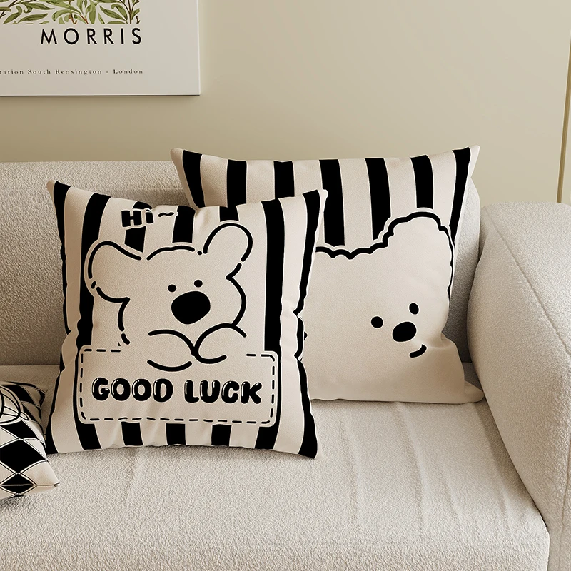 

Cartoon Sofa Pillowcase Cute Living Room Couch Cushion Core Included Bedroom Headboard Backrest Home Decorative Pillow