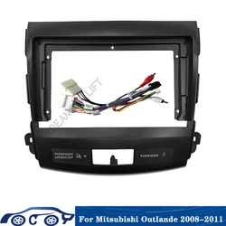 Cadre DVD de voiture pour Mitsubishi Outxiété, Analyste de garniture de tableau de bord audio, Panneau facial, Écran de lecteur radio, Kit de montage, 2 Din, 9 pouces, 2008-2011