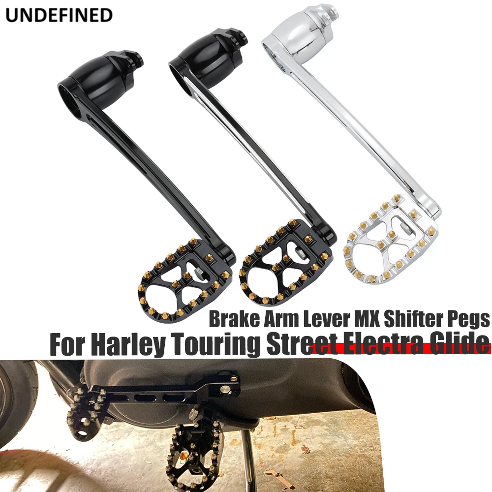 

Motorcycle Brake Arm Lever MX Shifter Pegs For Harley Touring Street Electra Glide Road King FLHR FLHX Ultra Limted Trike 14-21