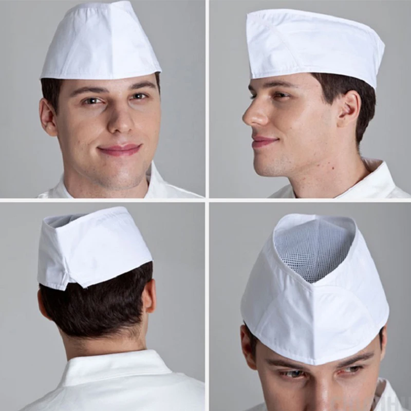 Hotel Men Chef's Hat Catering Cap canteen Breathable Mesh Hats Restaurant Kitchen Cooking Hat Bakery Women Waiter Work Caps