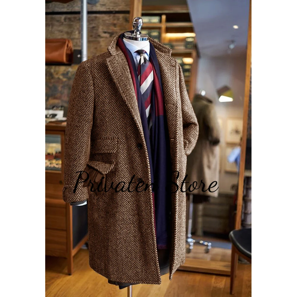 

Men's Suit Herringbone Jackets Single-Breasted Retro British Male Coats Fast Shipping 2024 Costumes New in Suits & Blazers