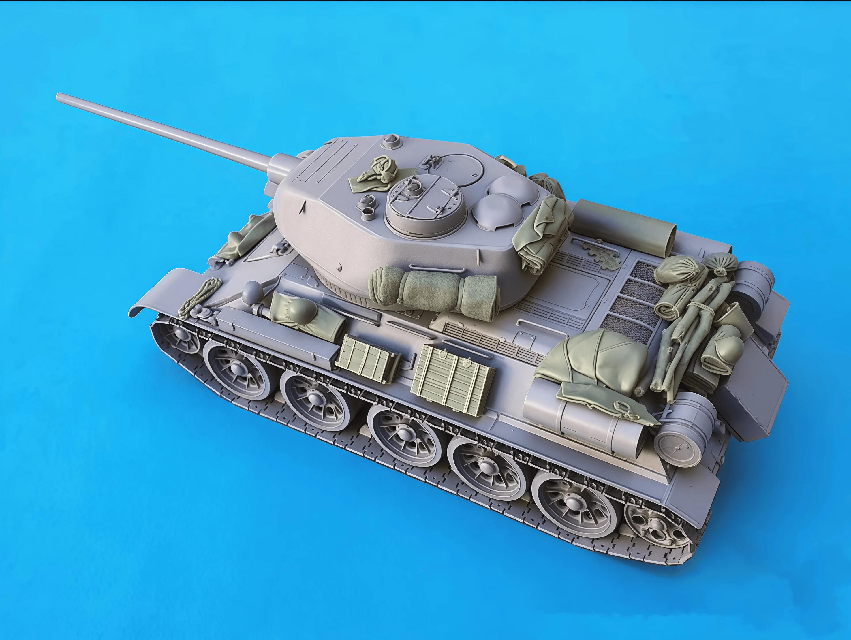 

Комплект сборки модели из литой смолы 1/35, советская модификация из смолы T35/85, неокрашенная (за исключением автомобиля)