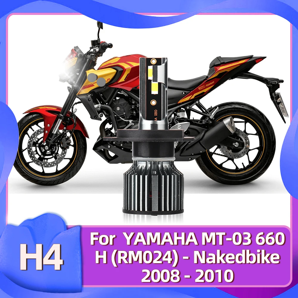 

1Pc H4 Motorcycle Headlight Bulb Hi-Lo Beam 50W LED Headlamp 12V Luces For YAMAHA MT-03 660 H (RM024) - Nakedbike 2008 2009 2010