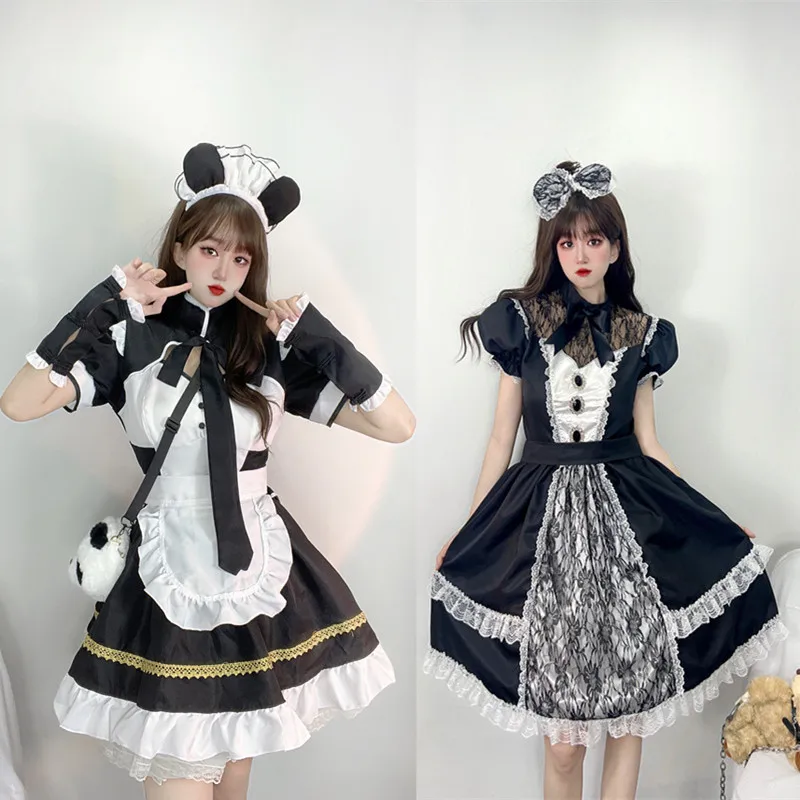 

Black White Maid Uniform Design Sensual Pure Desire Lolita Dress Female Servant One-Piece Dress Second Hand Set Women's Clothing