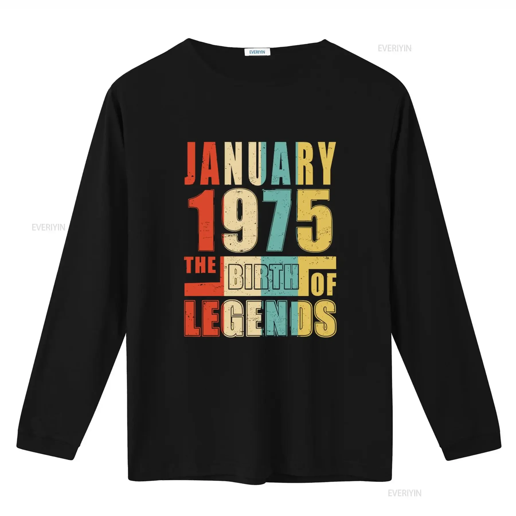January 1975 The Birth Of Legends Retro Style Vintage T Shirt vintage Washed Comfortable Soft homme Breathable fashion Unisex