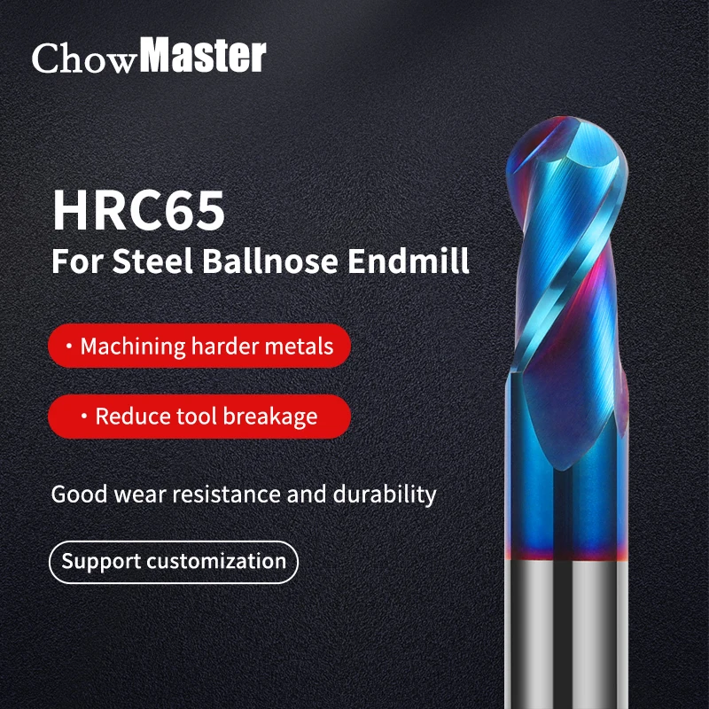 

Carbide Ball Nose End Mill HRC65 Coated 2F Tungsten Steel Milling Cutter Fro Steel R0.5 R0.75 R1 R2 R3 R4 R5 CNC Milling Tool