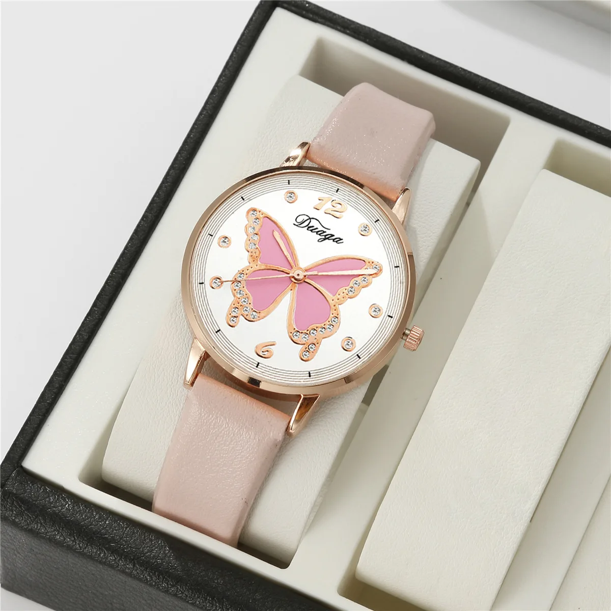 Reloj de pulsera de cuarzo con correa fina de mariposa para mujer, regalo informal para estudiantes, nueva moda