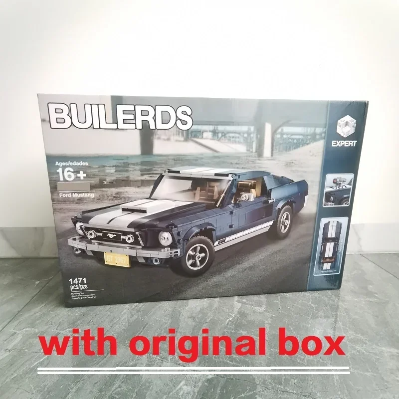 With Original Box 1471PCS Ford Mustangs Sports Racing Car Model Building Blocks Compatible 10265 21047 Bricks birthday Gifts