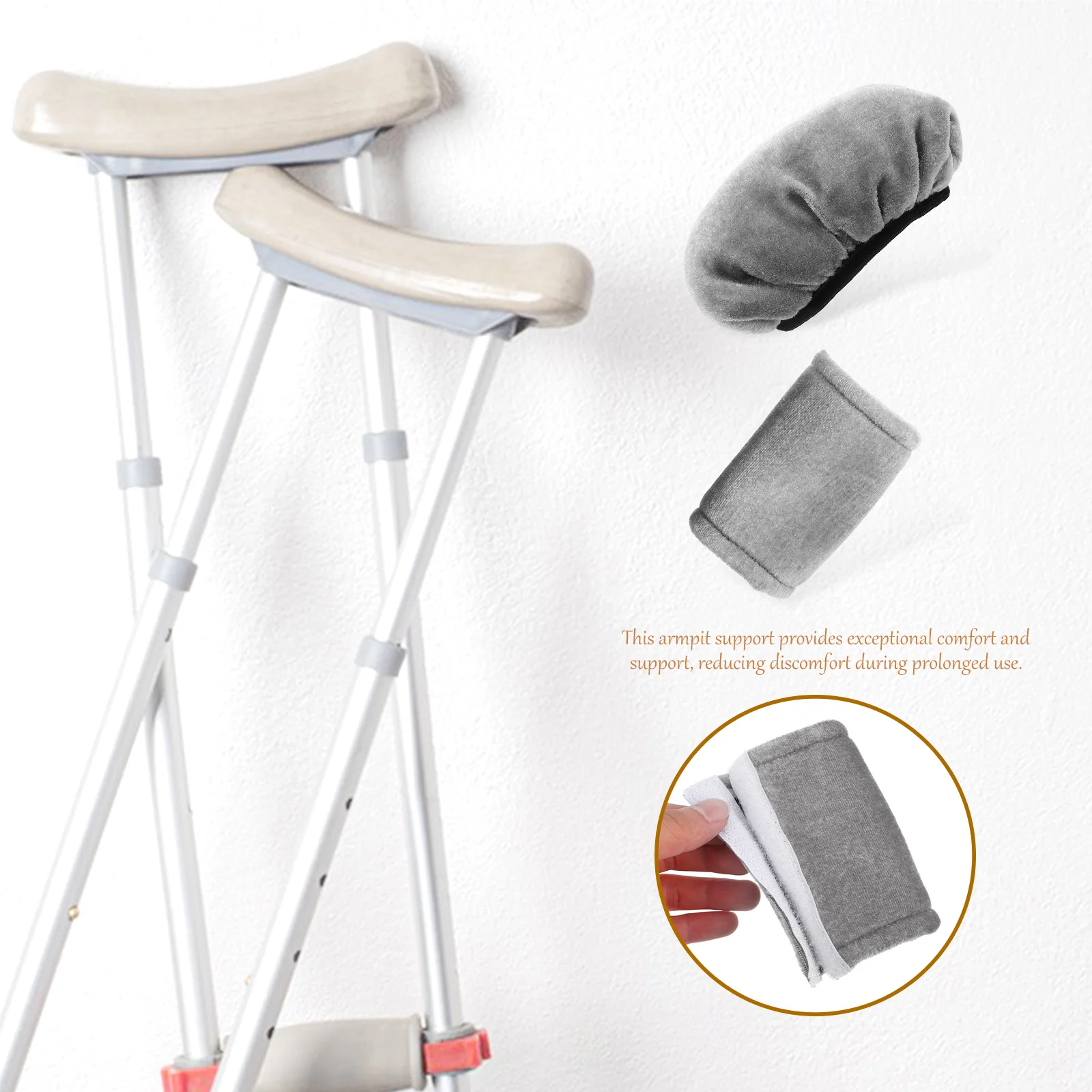 Underarm Pressure Relief Sleeve Crutches Handle Cover Armpit Thicken Walking Stick Covers Cushion Elder