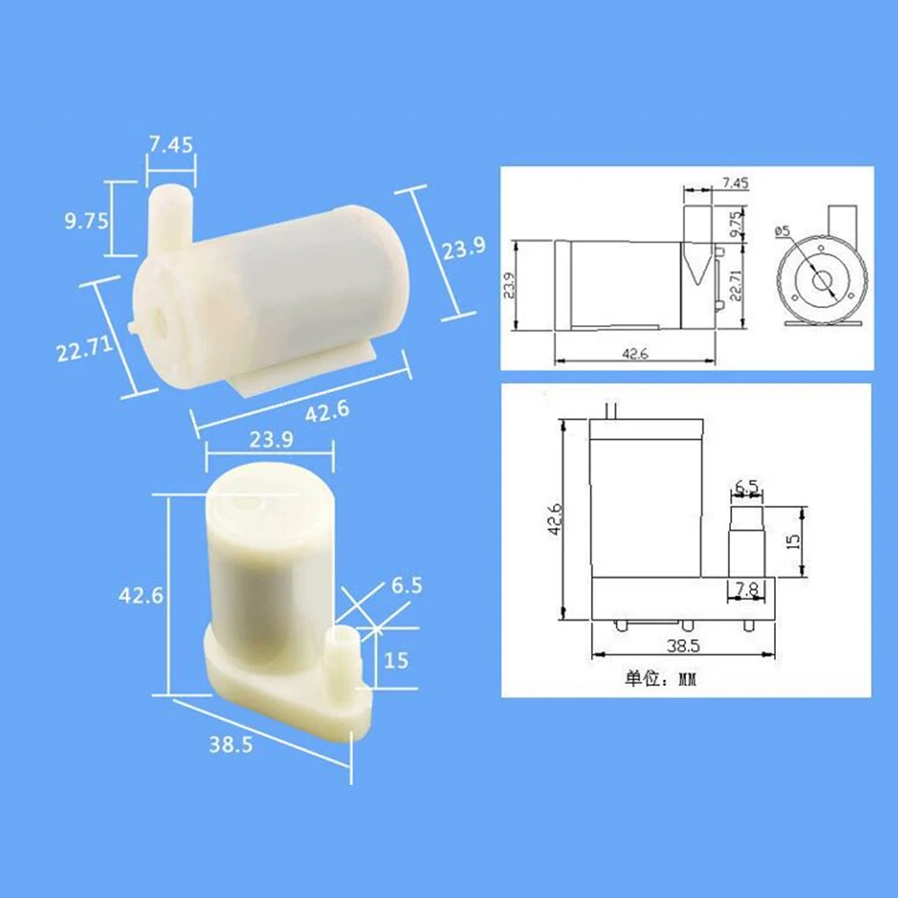 Mini Submersible Water Pump Micro Amphibious DC Motor Suction Tool 3/4.5V 80-100L/H for Aquarium Tank Fountain