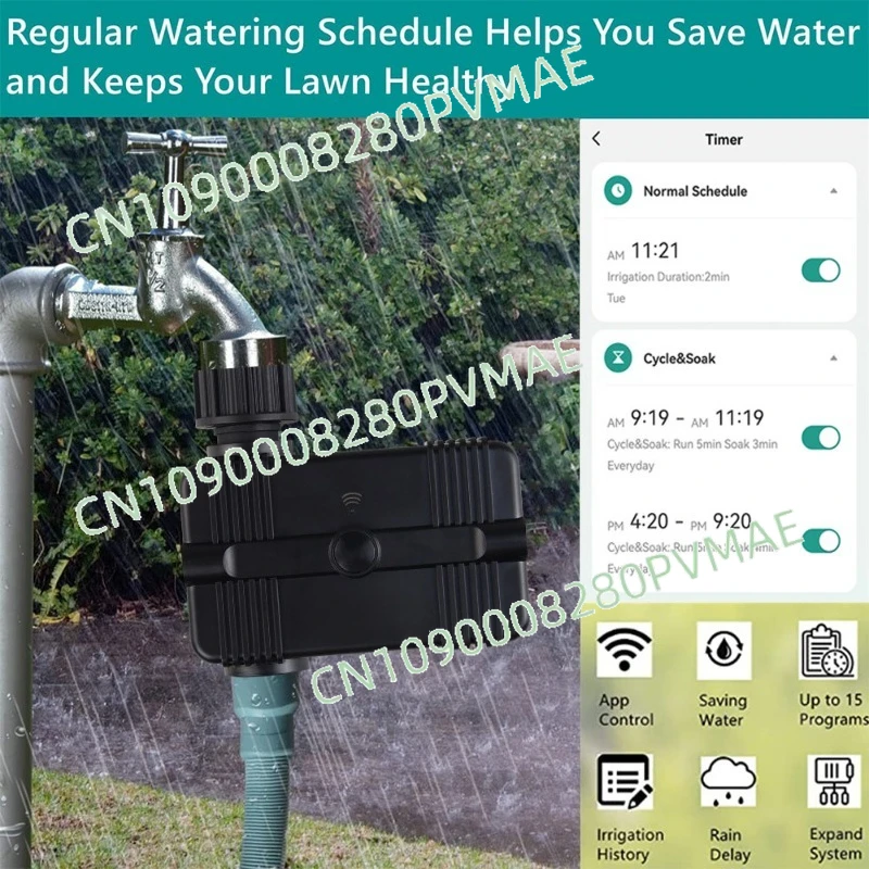 

Wi-Fi умный садовый ирригатор, управление приложением, автоматический контроллер полива времени для умного дома, газона и горшечных растений