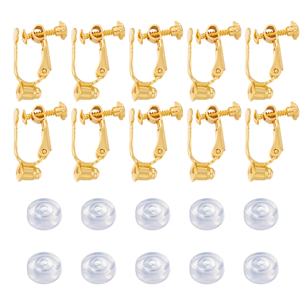 Earring Converter Clip Adapter Chic Base Decorate Golden Silica Gel Decorative Clip-on Clips