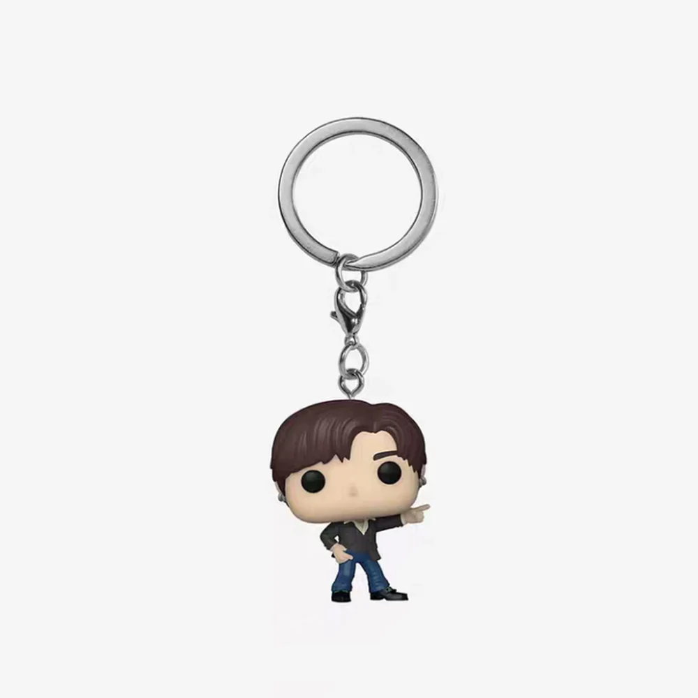 New Keychain Toy Men's Team Cartoon V JUNG KOOK JIMIN Jin V J-HOPE Pocket Pop Keychain Vinyl Action Figure Collection Toys view 2