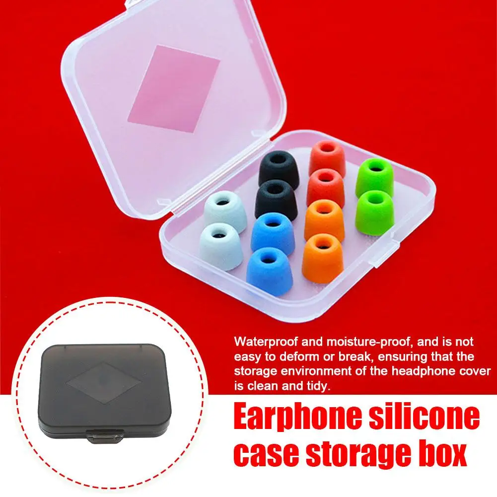 Portable Transparent Silicone Eartip Cap Storage Box,for Box Foam Eartips Memory Dustproof Storage R4j0