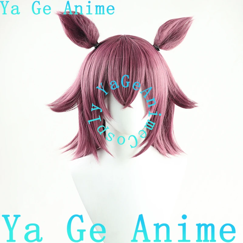 Uma musume bonito derby sakura cameo o peruca cosplay com orelhas e cauda cavalo corrida menina jogo realidade mostrar personagem peruca