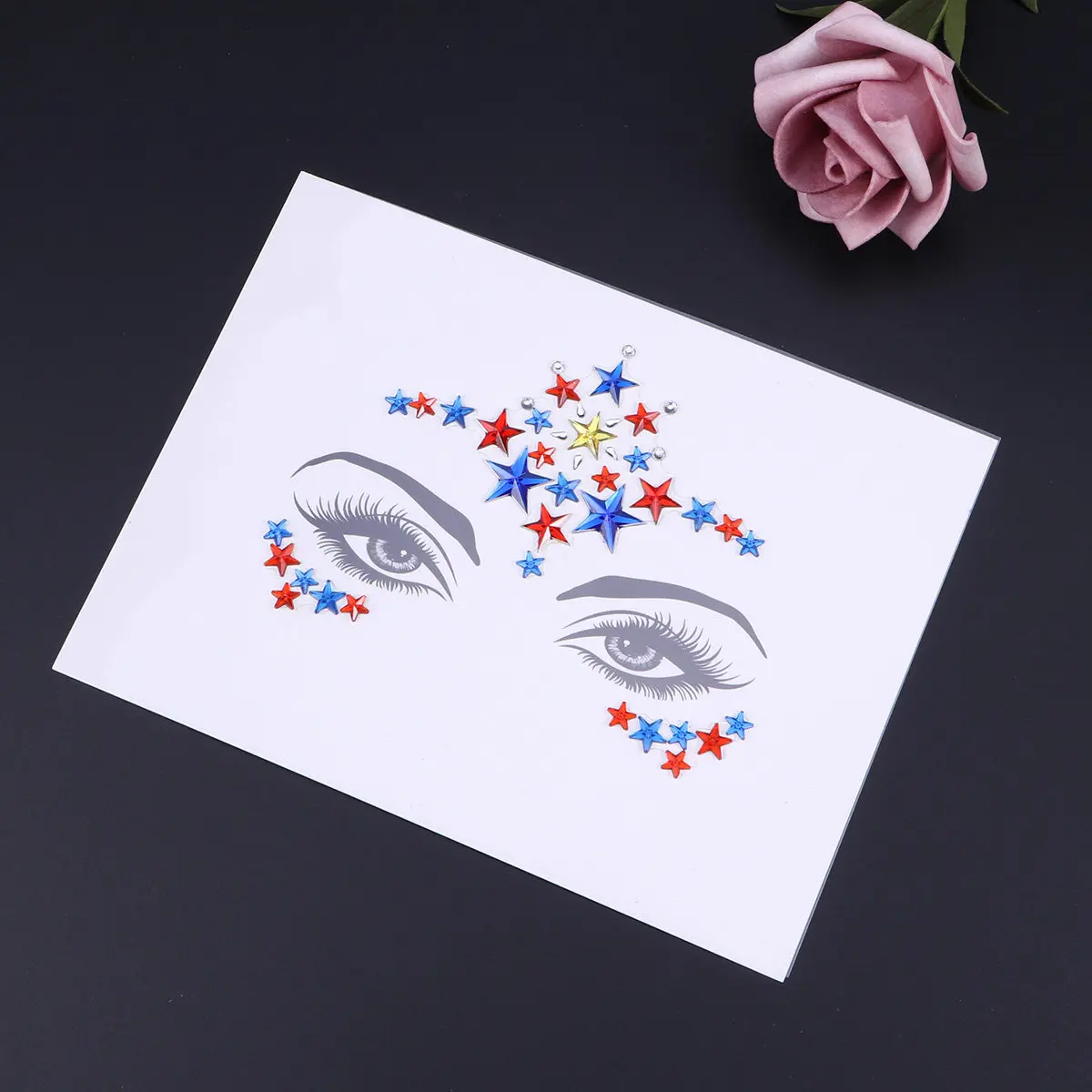 

Pentagram Crystal Face Sticker Acrylic Drill Rhinestone Forehead Body Glitter Sticker Random Color Face Jewels Festival Party