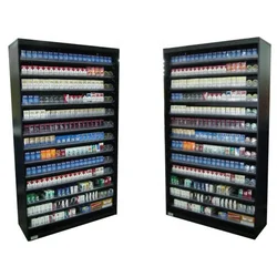 Custom, Multilayer Wooden Rack Smoke Shop Showcase Tobacco Store Display with LED Lightbox