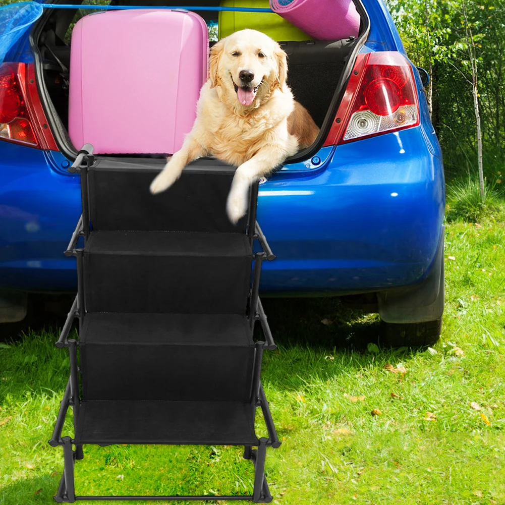 

Легкая портативная 4-ступенчатая лестница-рампа для домашних животных с нескользящей поверхностью для автомобиля, для собак и кошек