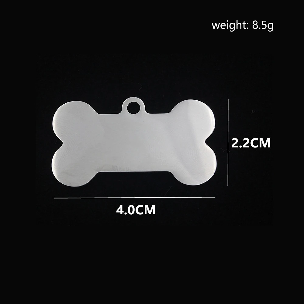 Imagem -02 - Blank Smooth Stainless Steel Tags para Animais de Estimação Tags Circulares Militar Cara de Gato Osso de Cão em Forma Colares Faça Você Mesmo Pingentes de Cartão de Identificação 125 Pcs