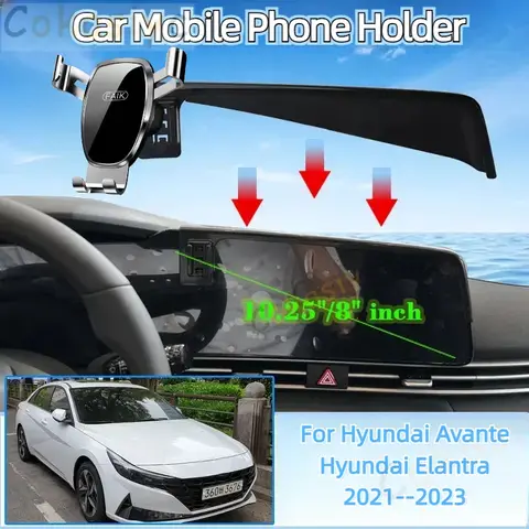 현대 Elantra Avante N 라인 CN7 2021 2022 2023 용 자동차 마운트 휴대 전화 홀더 GPS 브래킷 중력 스탠드 자동차 액세서리