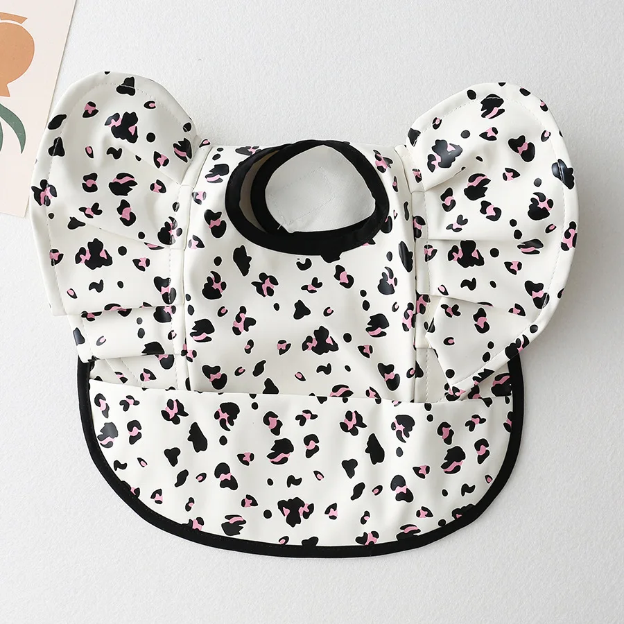 Cartoon Angell Wing Printed Waterproof Bibs for Baby Soft PU Newborn Children Burp Cloth Feeding Baby Stuff Saliva Bib