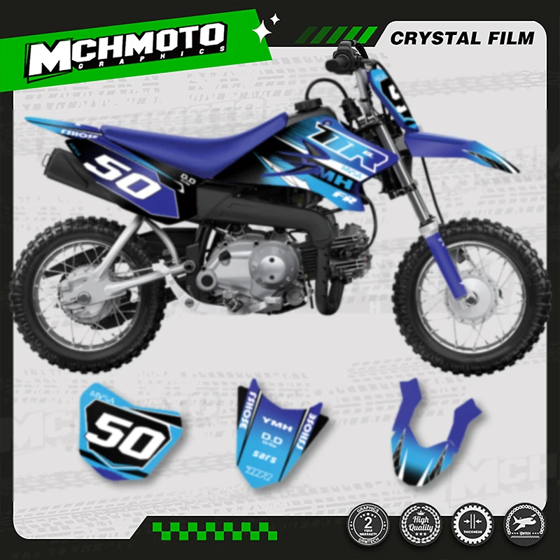 

MCHMFG Custom Motorcycle Graphics Background Deco Stickers For YAMAHA 2006-2021 TTR50 Number Name Custom