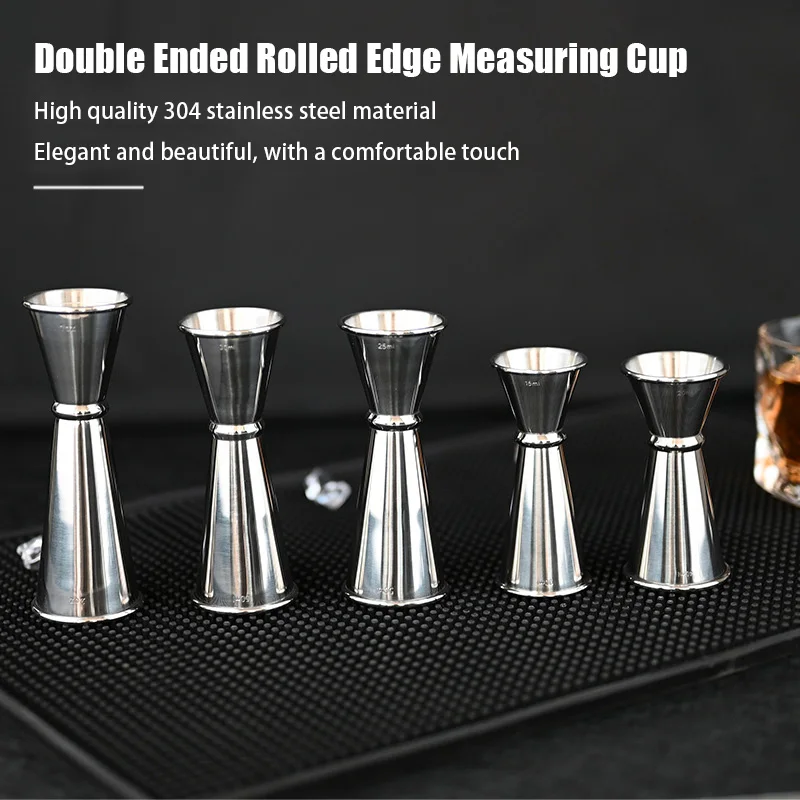 Measuring Cup 30/40/50/60ml 304 Stainless Steel Measure Cups Cocktail Shot Drink Spirit Jigger Mixed Beaker Liquid Measuring Cup