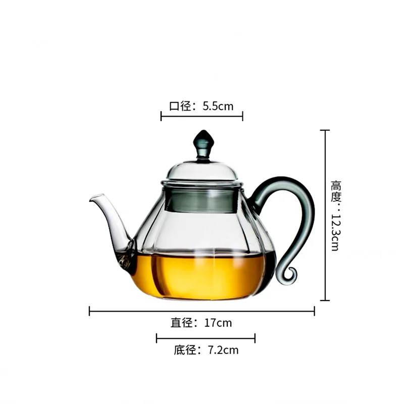 400ML Pumpkin High Borosilicate Glass Teapot With Filter Heat-Resistant Flower Tea Kettle Household Kung Fu Tea Pot Teaware