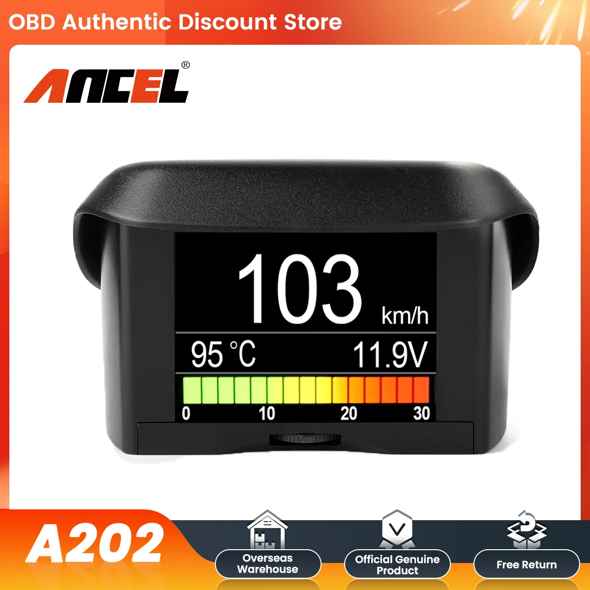 Ancel A202 OBD2 Scanner Automobile On-board Computer Car Digital OBD 2 Computer Display Speed Fuel Consumption Temperature Gauge