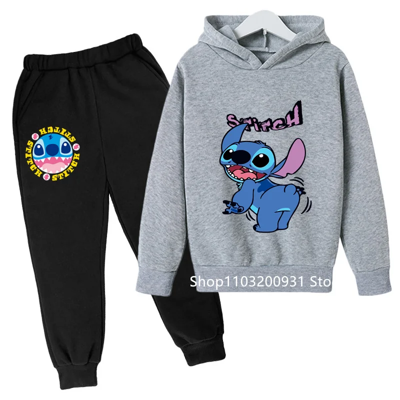 2Pcs Set Clothing Stitch Hoodie Kids Children Casual Long-Sleeves Girls Sweatshirt+ Pants Sets For Baby Boy Clothes