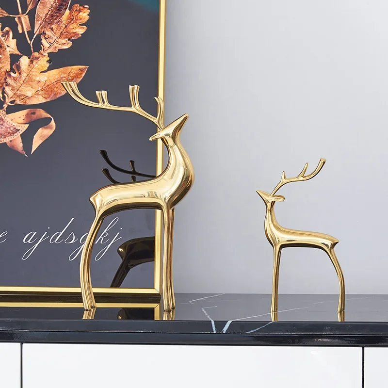 

Pure Copper Deer Living Room Decoration TV Cabinet Wine Cabinet Office Model Room High-End Decorations