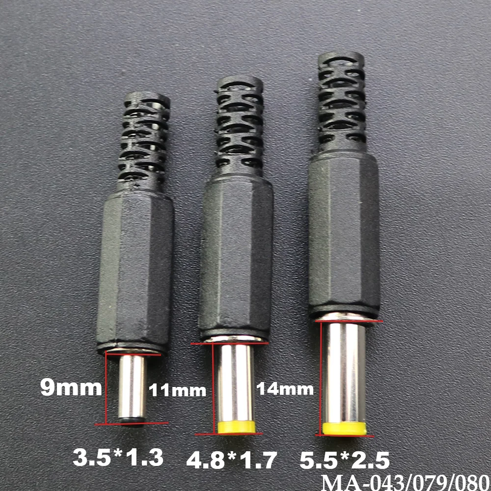 1pcs 3.5*1.3mm /4.8x1.7mm /5.5*2.5mm DC Power Male Tip Plug Connector for HP For Asus for Lenovo Compaq Laptop Adapter 4.8 1.7