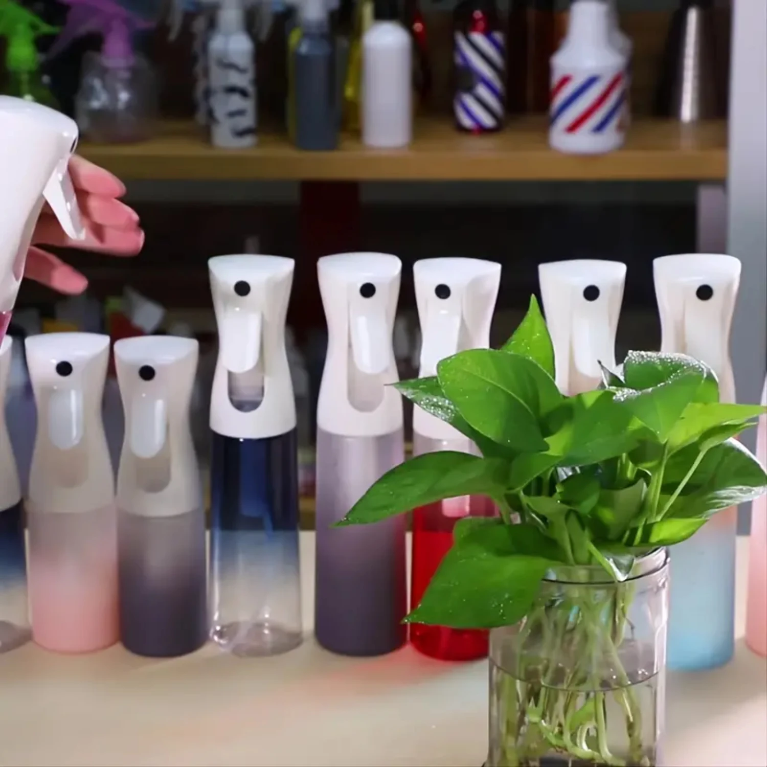 زجاجة رذاذ الماء الدقيقة المستمرة لنباتات الشعر - مثالية لتصفيف الشعر المجعد والتنظيف والتغشية والعناية بالبشرة - Conv