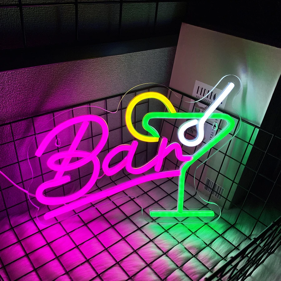 لافتة نيون بار لديكور الحائط، ضوء نيون LED لديكور بار البيرة، حانة منزلية، كهف رجل، حفلة الفندق، المتاجر، المطعم، يعمل بمنفذ USB #6