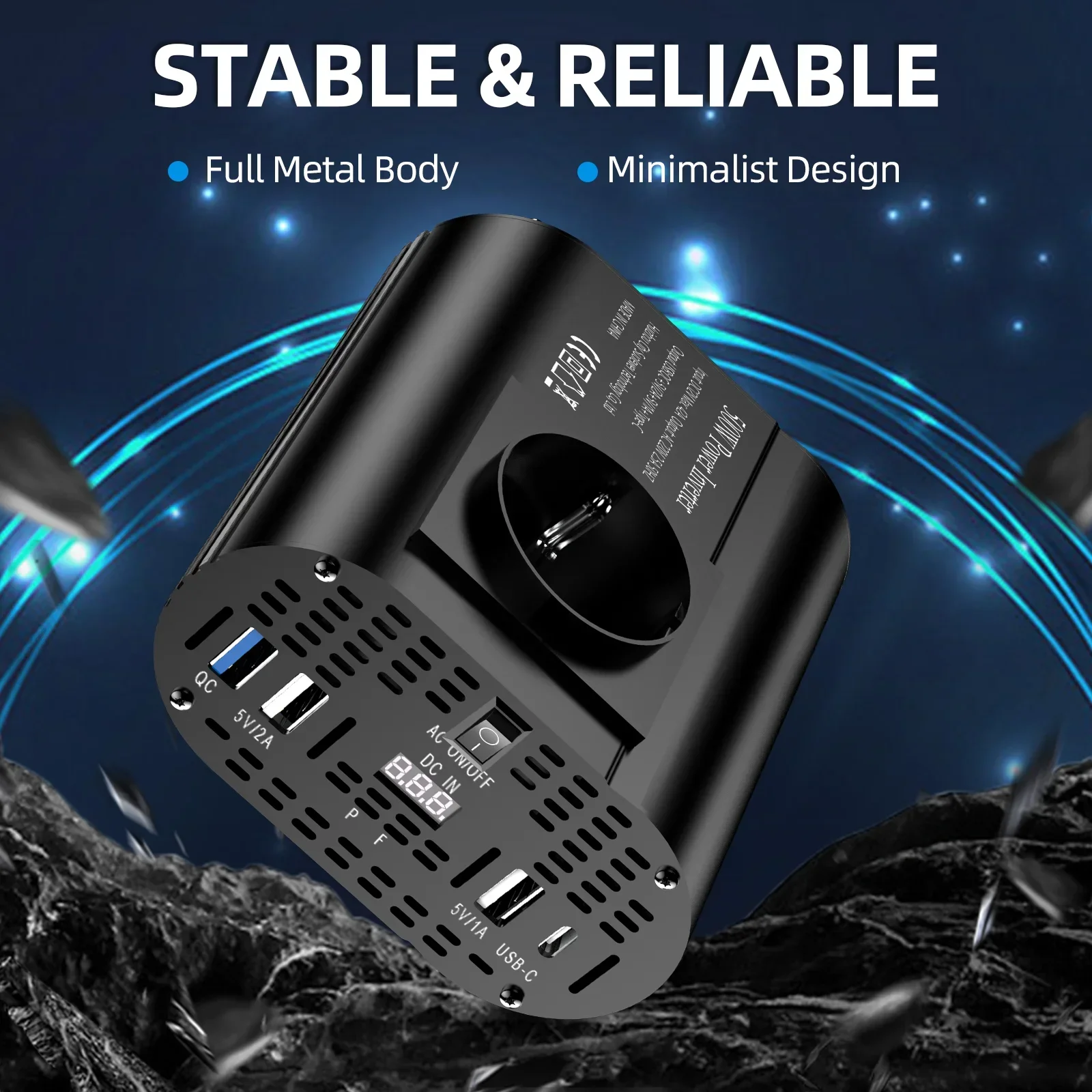 محول عاكس السيارة 500 واط/400 واط USB نوع C شواحن عاكس السيارة آيفون