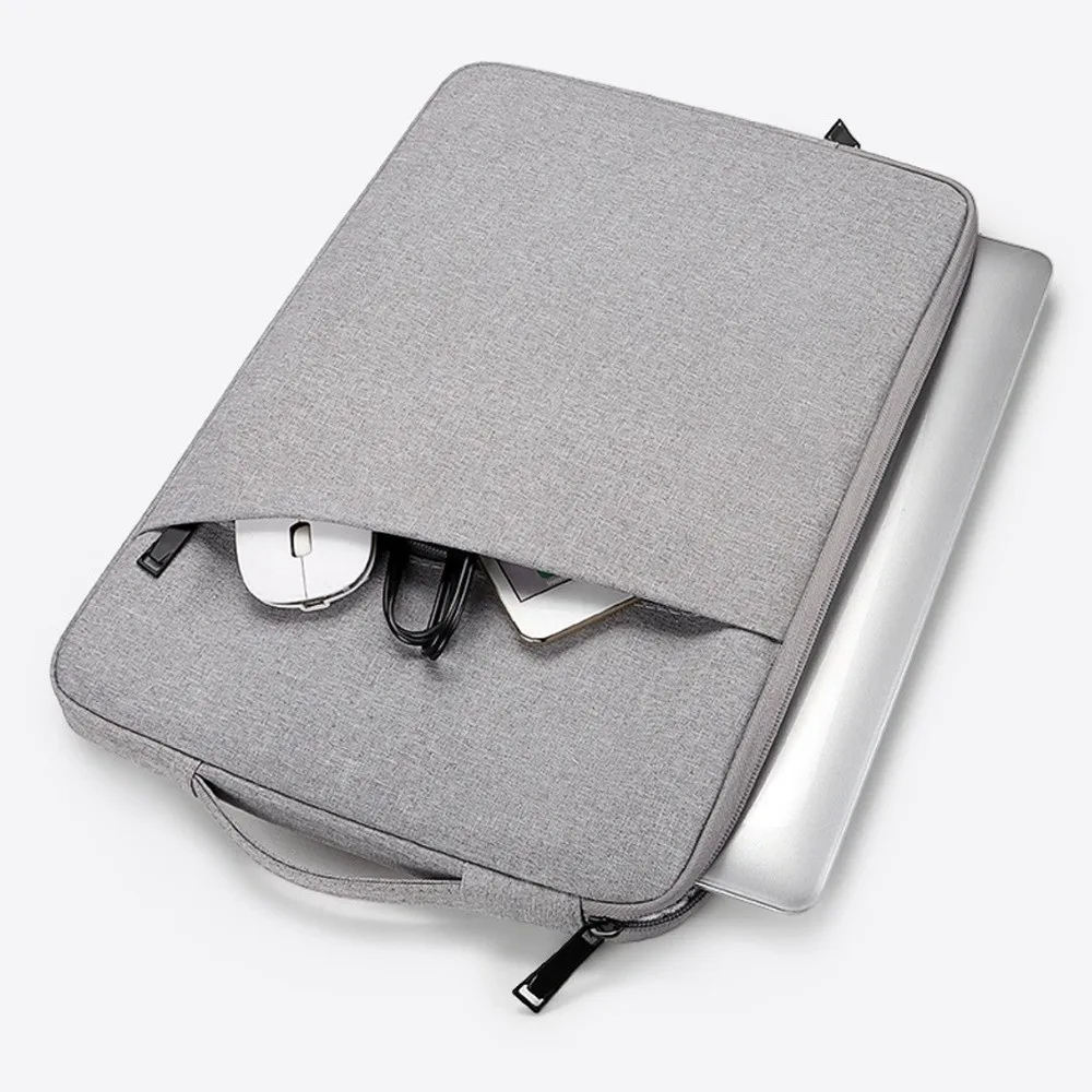 With Handle Portable Laptop Bags Waterproof Lightweight Laptop Case Soft Material Dual Zipper Notebook Sleeve Office Use