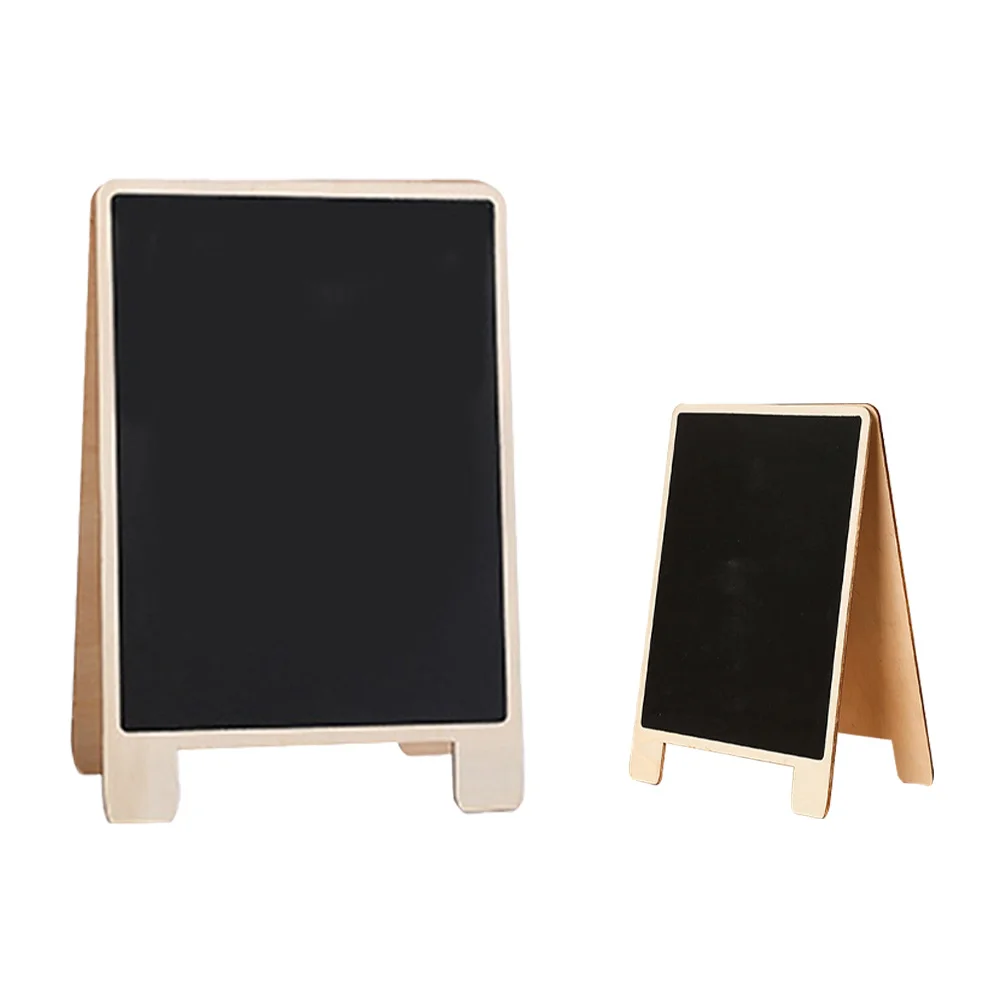 2pcs Small Chalkboard Signs Children Graffiti Writing Board Wooden Message Board For Home Office Kitchen Memo Blackboard