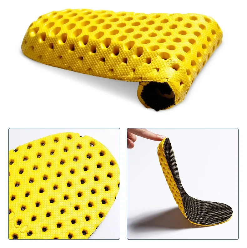 Memory-Schaum-Einlegesohlen für Turnschuhe, Wabenstruktur, atmungsaktive Einlegesohle, Sport-Schuhpolster, Einsätze, orthopädische Plattfüße, Polster für Damen und Herren – Detail 2