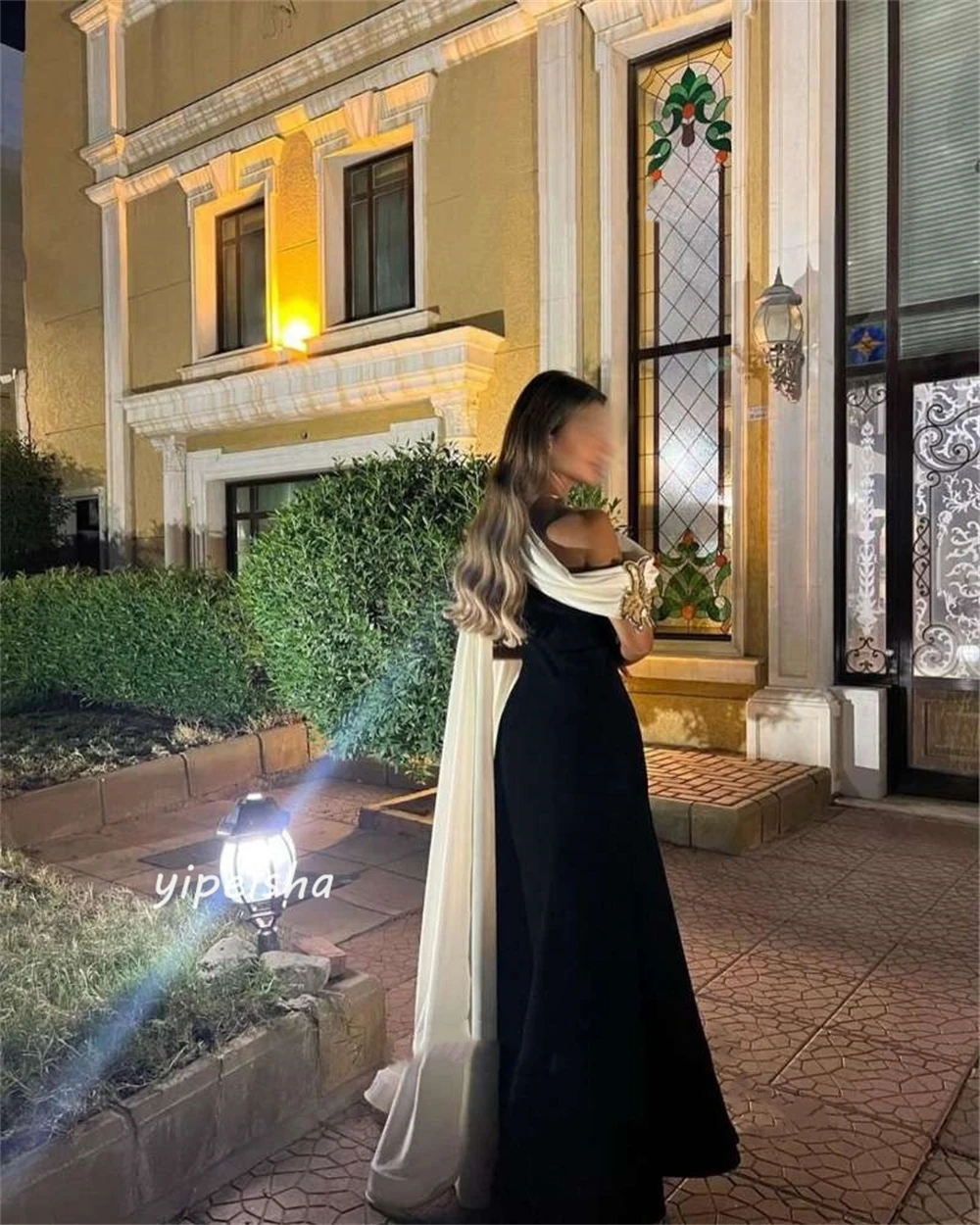 Customized  Jersey Sequined Ruched Engagement A-line One-shoulder Bespoke Occasion Gown Long Dresses Saudi Arabia Evening