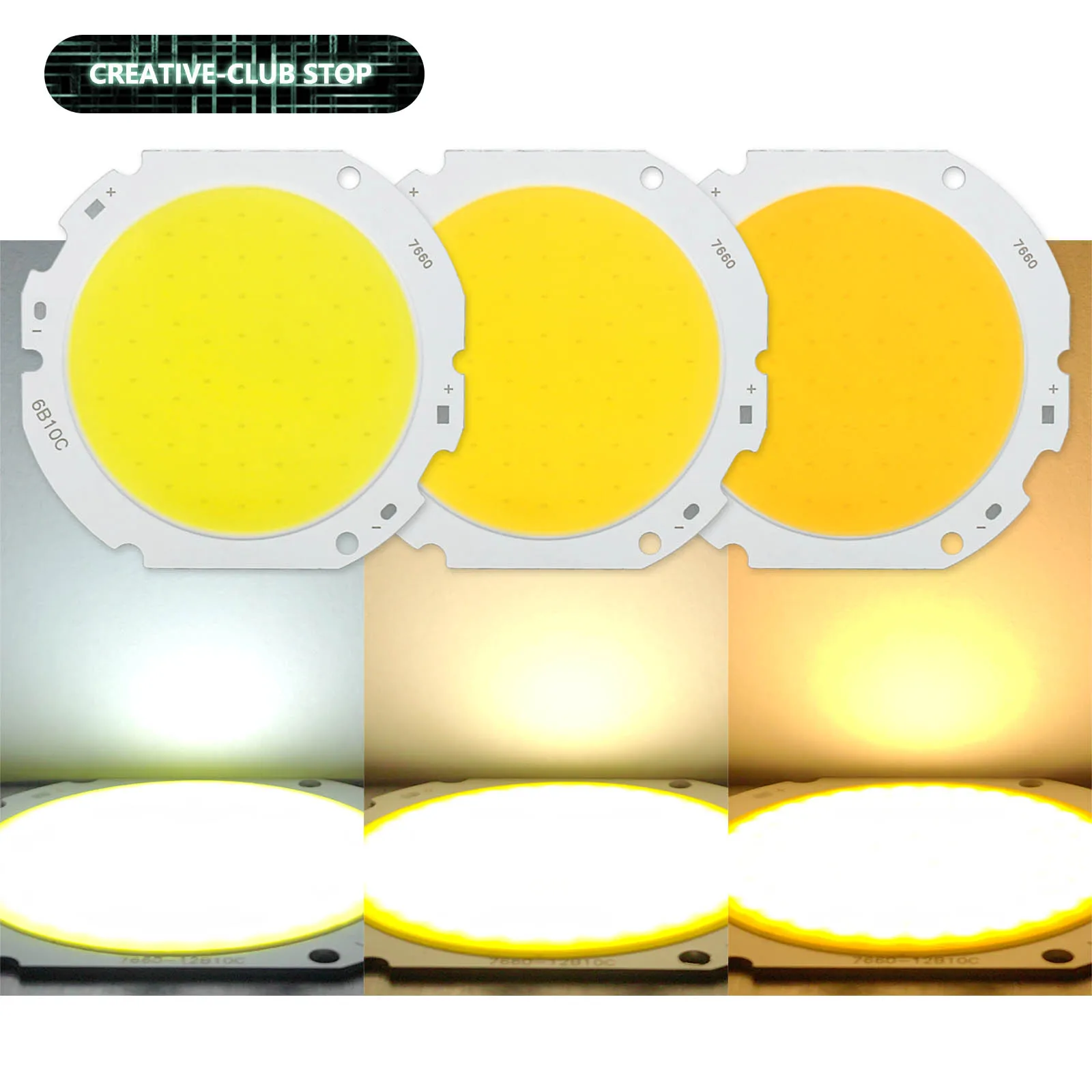 7660 LED COB Chip 50W DC30-32V 1500mA Ra70 High Power Integrated LED Beads DIY Lighting Accessories For FloodLight Spotlight