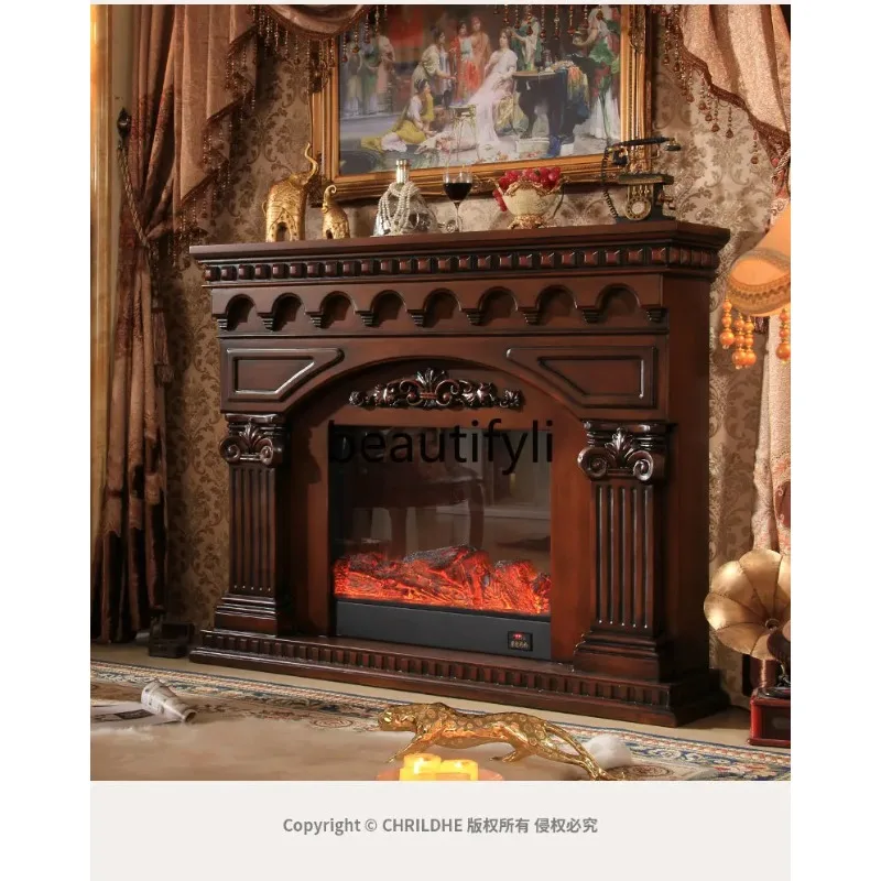 B567 American-style Dark Fireplace Decorative Cabinet European-style Simulation Electronic Heating Household Electric Fireplace