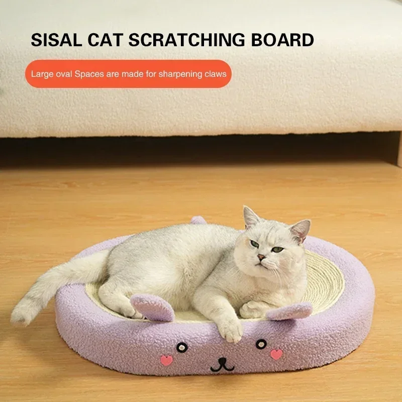 

Cute Cat Scratchers Board Sisal Weave Pet Bed Nest Wear-resistant Cat Scratching Pads Cat Chew Bite Toy Household Pet Furniture