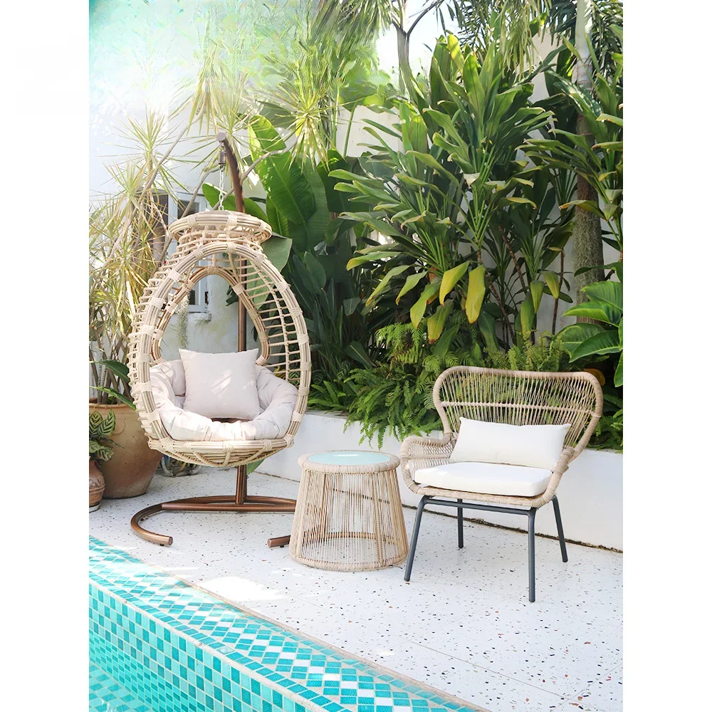 Outdoor Balcony Lazy Hanging Basket Rattan Chair Thick Rattan Hanging Chair Courtyard B & B Swing Indoor Single Home Cradle