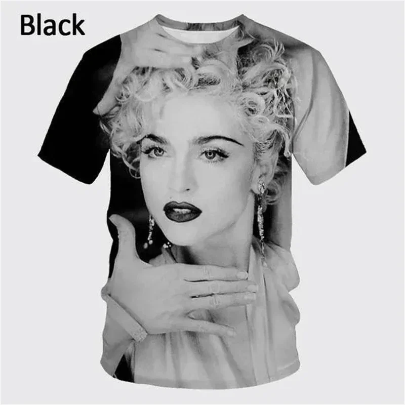 Men's T-shirt Street Casual Hip-hop Rock Short Sleeved Famous Female Singer 3D Printed Fashionable Fast Drying Breathable Top