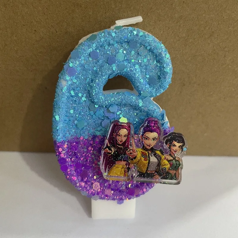 CartoonCharacter ThemedCandle 0-9 Number CandleCute 3D KawaiiStitch Cartoon Character Party CakePlug-in Birthday Cake Decoration